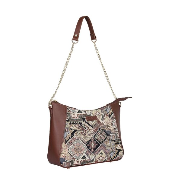 Geometric Pattern Tapestry Fabric Hobo Bag |Shoulder Sling bag, Purse - Picture 8 of 8